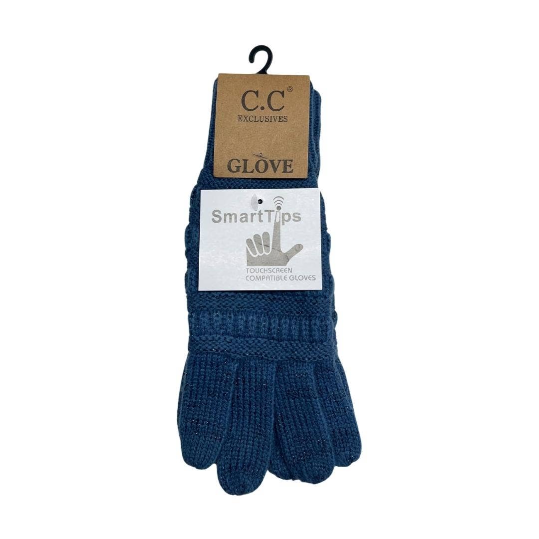 Metallic Cable Knit Women's CC Gloves