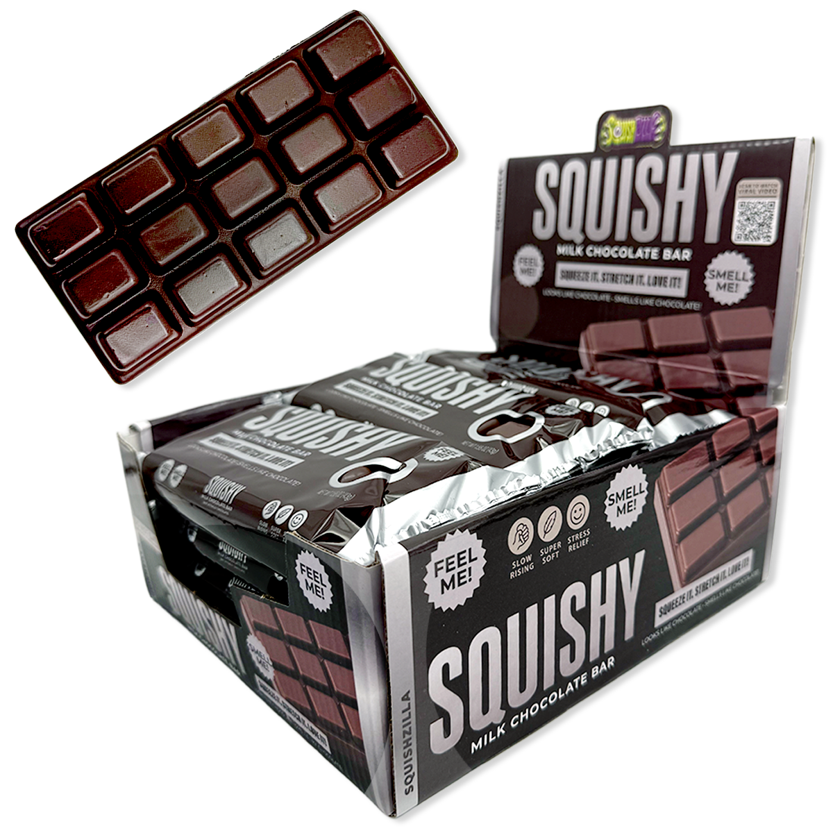 Fun Doh Slow Rise Scented Squishy Chocolate Bar - 12/Display