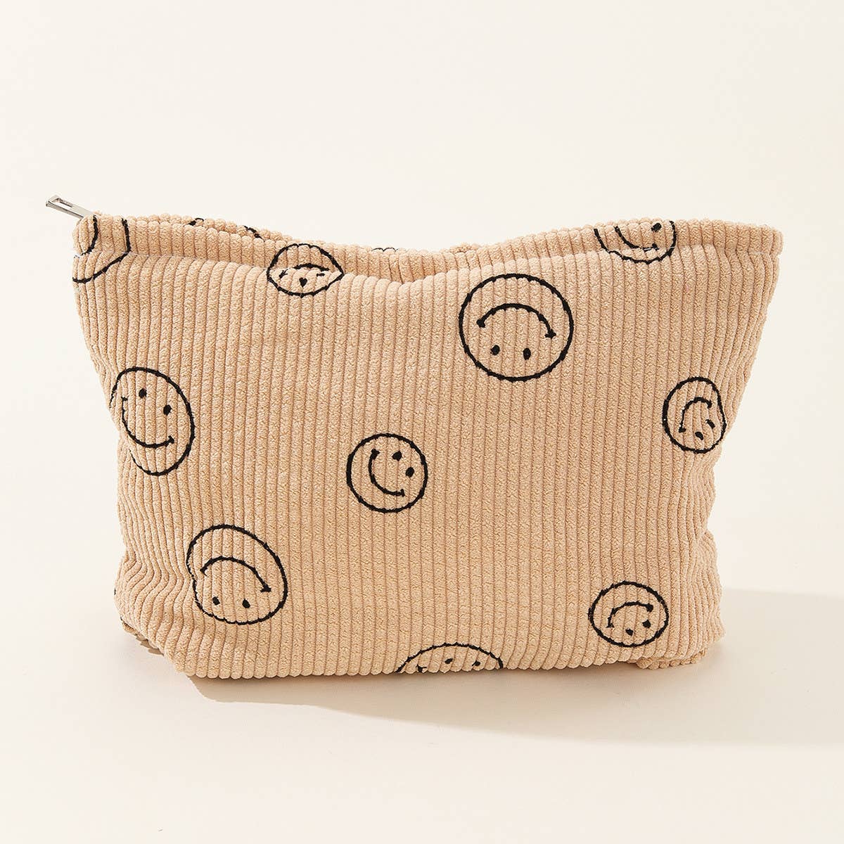 SIMPLE SMILEY FACE LARGE COSMETIC BAG_CWAB1036