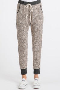 ANIMAL PRINT DRAWSTRING PANTS