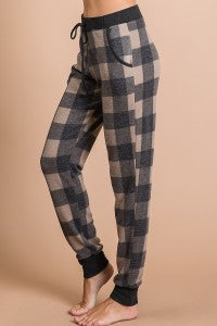CHECKERED DRAWSTRING PANTS