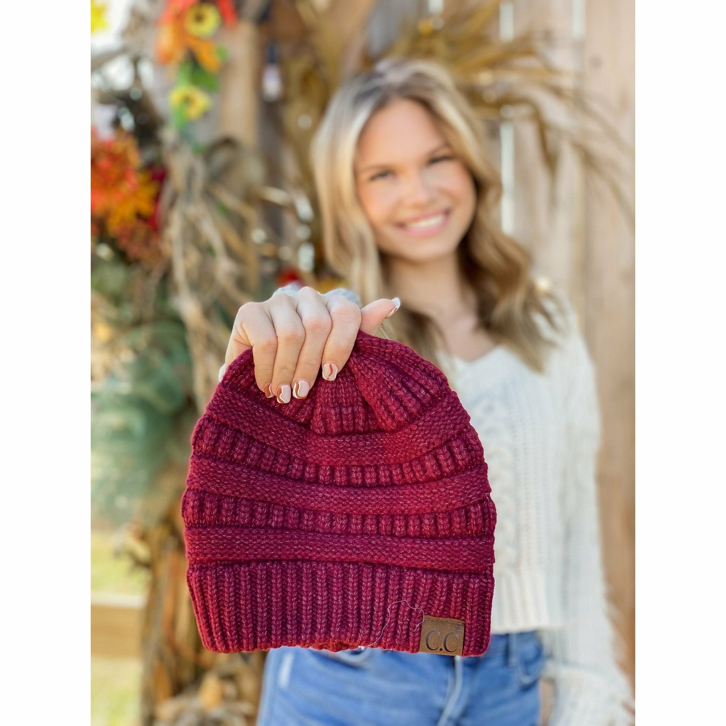 Mixed Soft Yarn Beanie HAT888