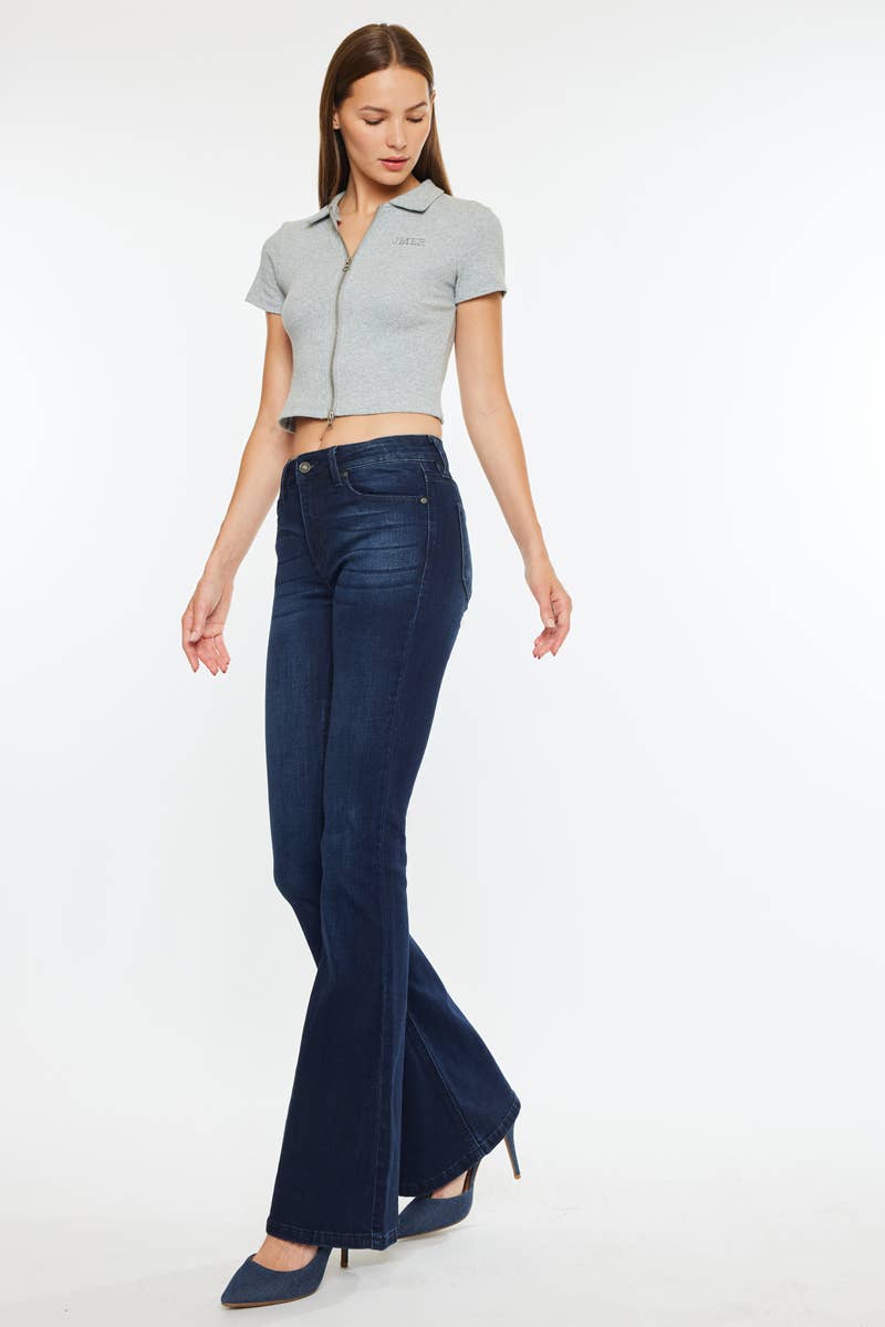 OPEN PACK MID RISE FLARE JEANS-KC6102D-OP