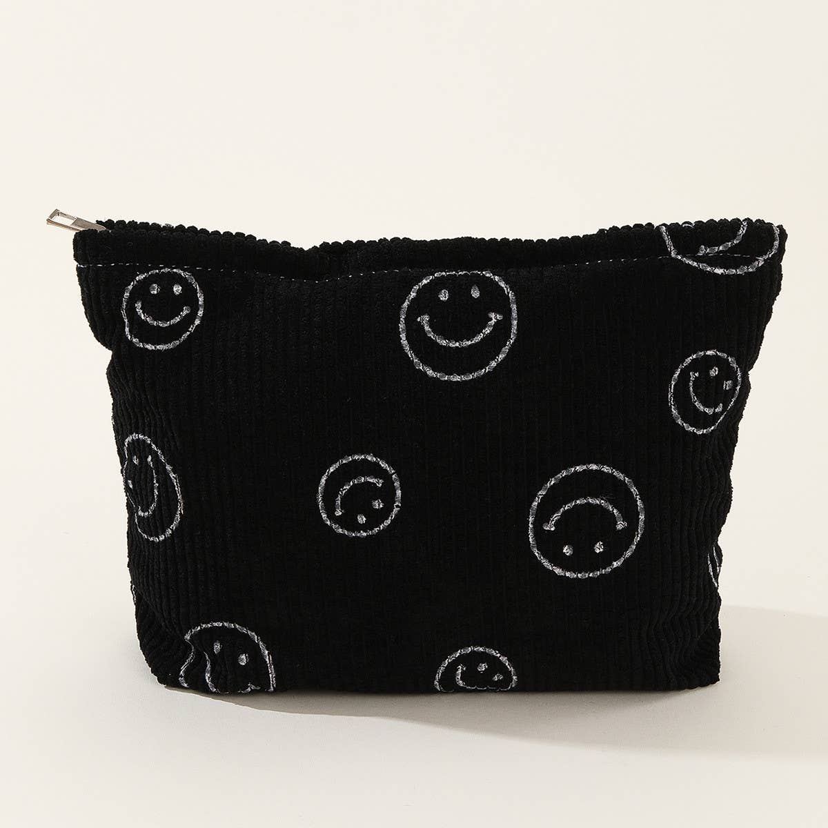 SIMPLE SMILEY FACE LARGE COSMETIC BAG_CWAB1036