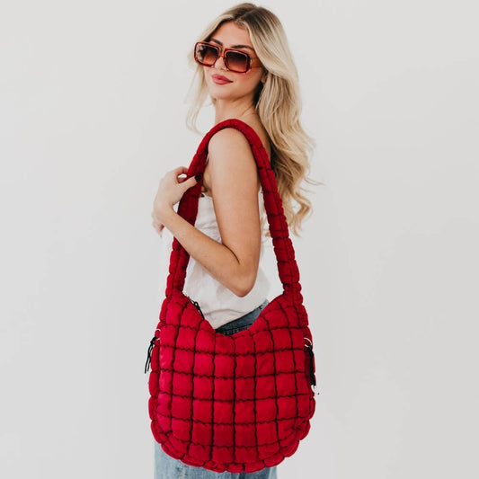 Carmen Quilted Hobo Tote Bag