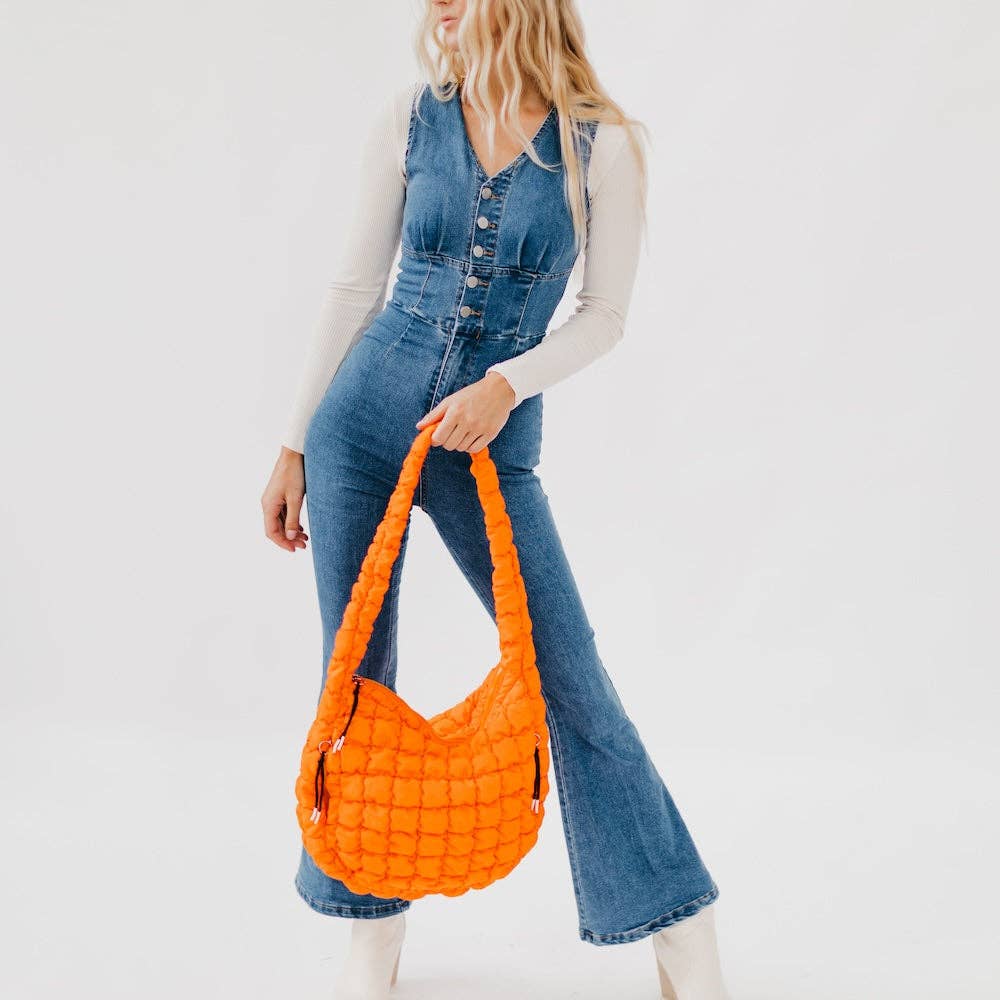 Carmen Quilted Hobo Tote Bag