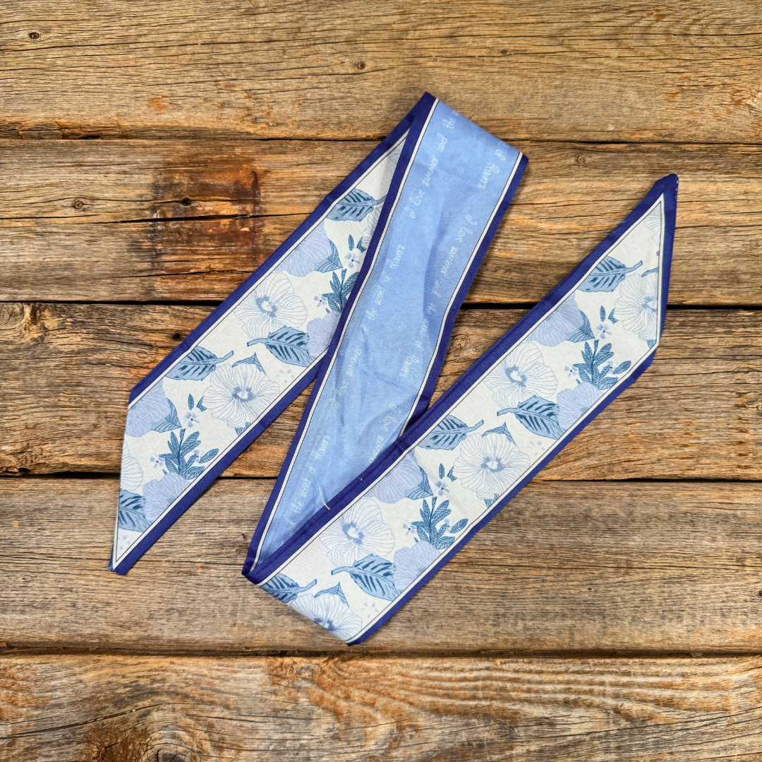 Blue Western Skinny Mini Wild Rag Scarf / Cowgirl Necktie  #TW146