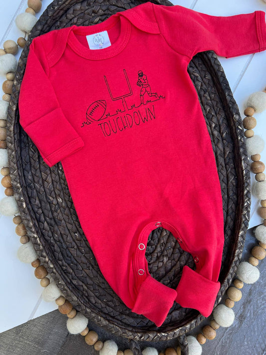 Baby Romper | Football Baby Outfit - Touchdown Red