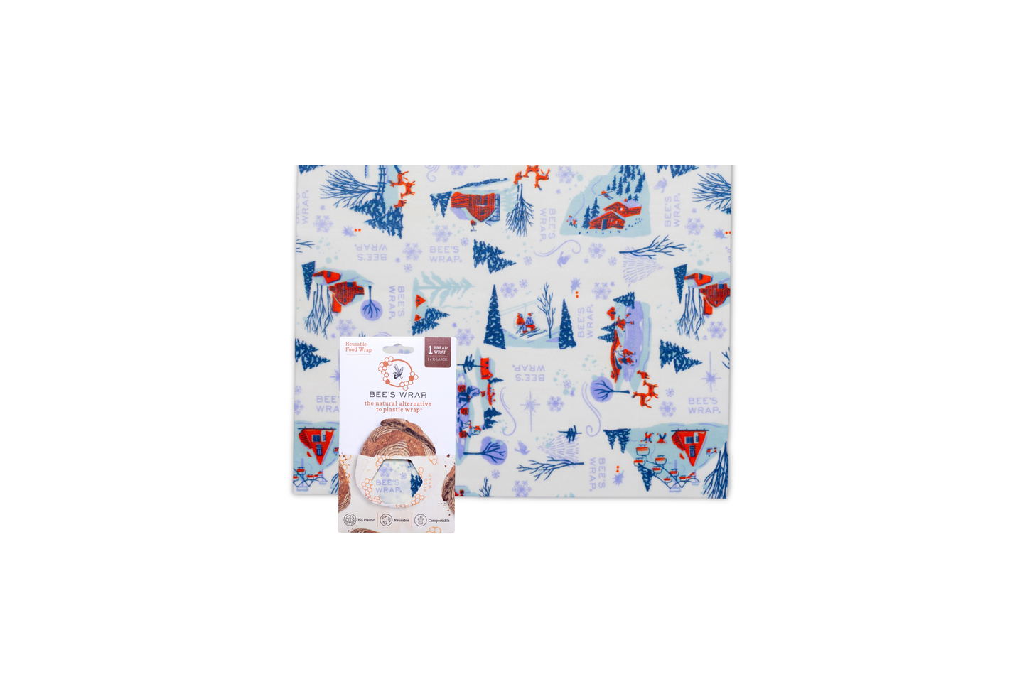 Bees Wrap Beeswax Reusable Bread Wrap - Snow Day