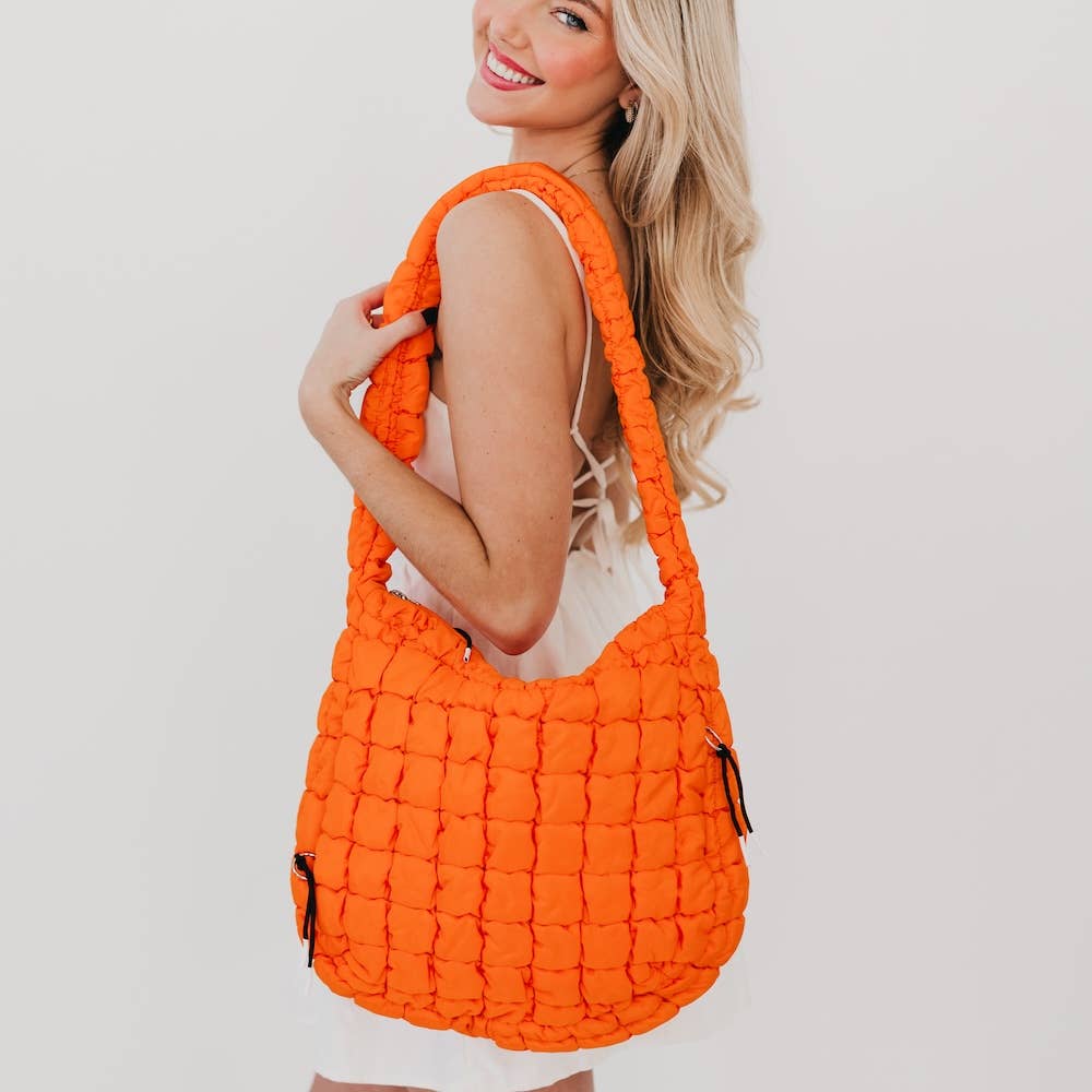 Carmen Quilted Hobo Tote Bag