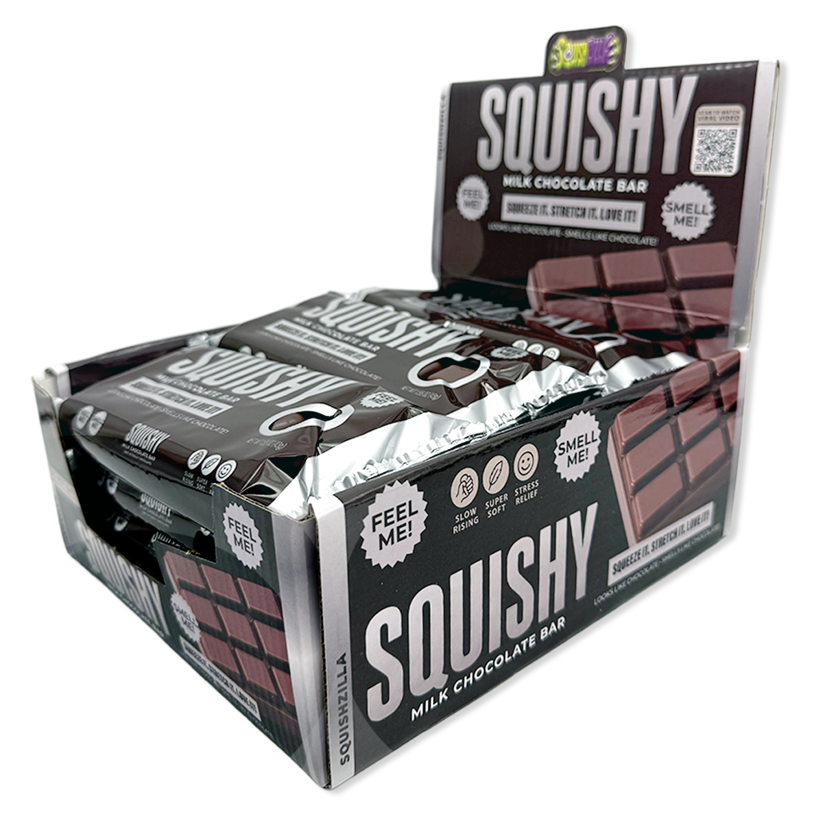 Fun Doh Slow Rise Scented Squishy Chocolate Bar - 12/Display