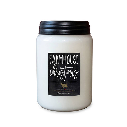 26 oz Farmhouse Jar Christmas Candle: Farmhouse Christmas