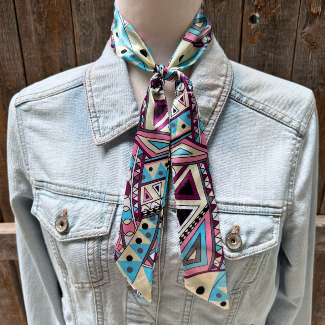 Blue and Purple Western Skinny Mini Wild Rag Scarf / Cowgirl Necktie #TW329