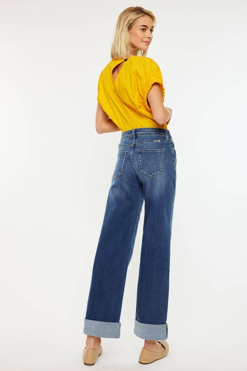 HIGH RISE WIDE LEG JEANS-KC20083M