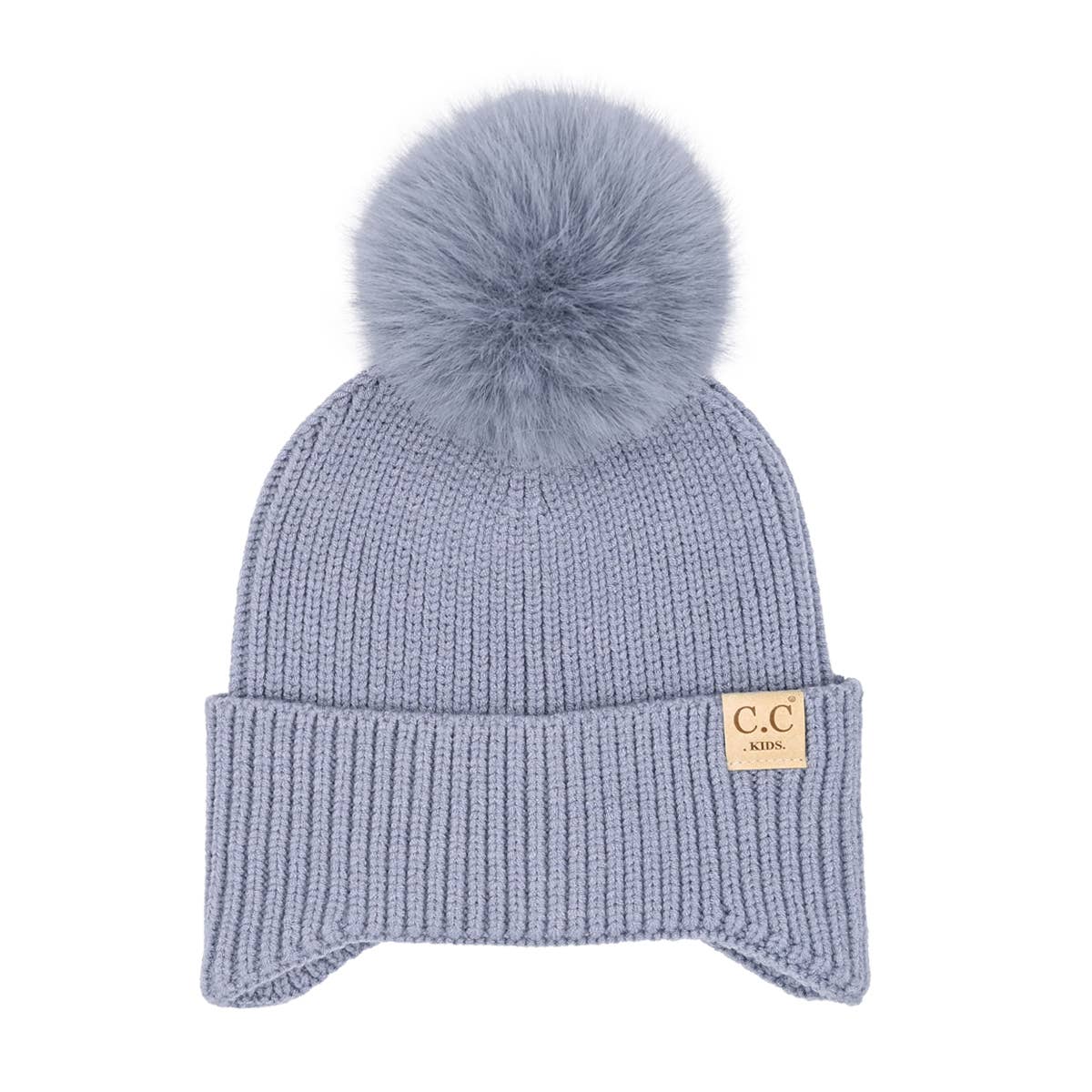 KIDS C.C Double Pom Beanie with Ear Flaps