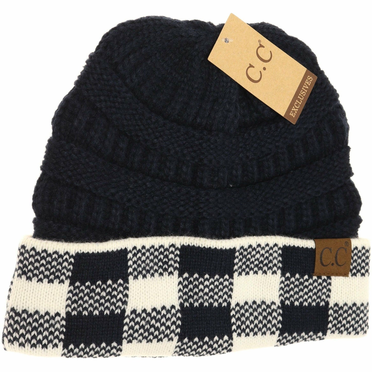 Buffalo Check Knit CC Beanie HAT82