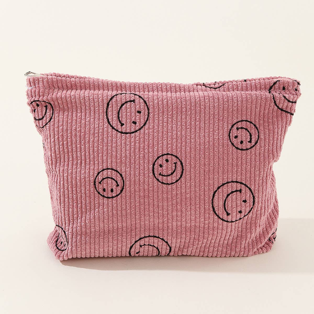 SIMPLE SMILEY FACE LARGE COSMETIC BAG_CWAB1036