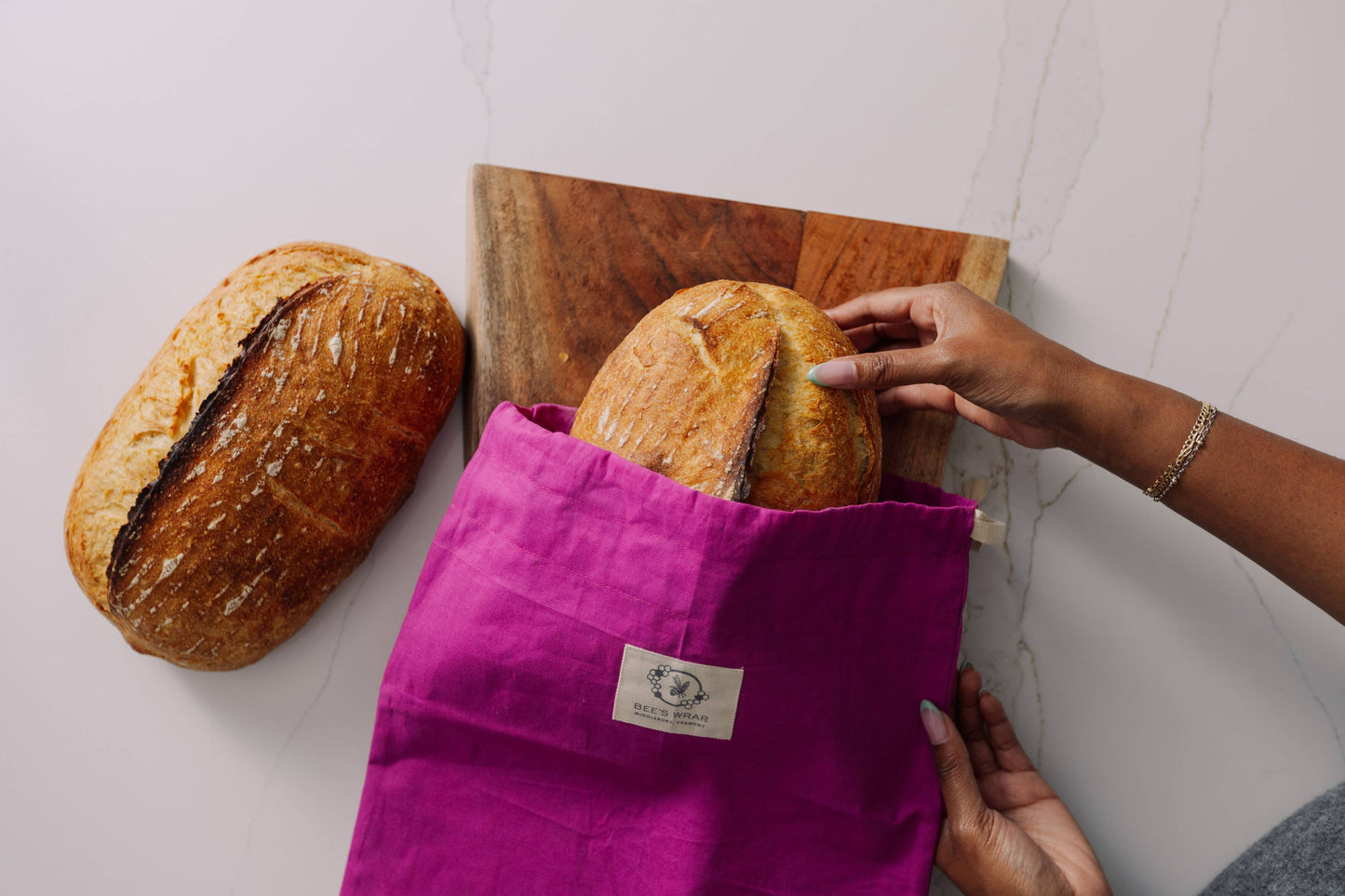 Artisan Bread Bag - Magenta, Meadow Magic lined ships Feb. 1
