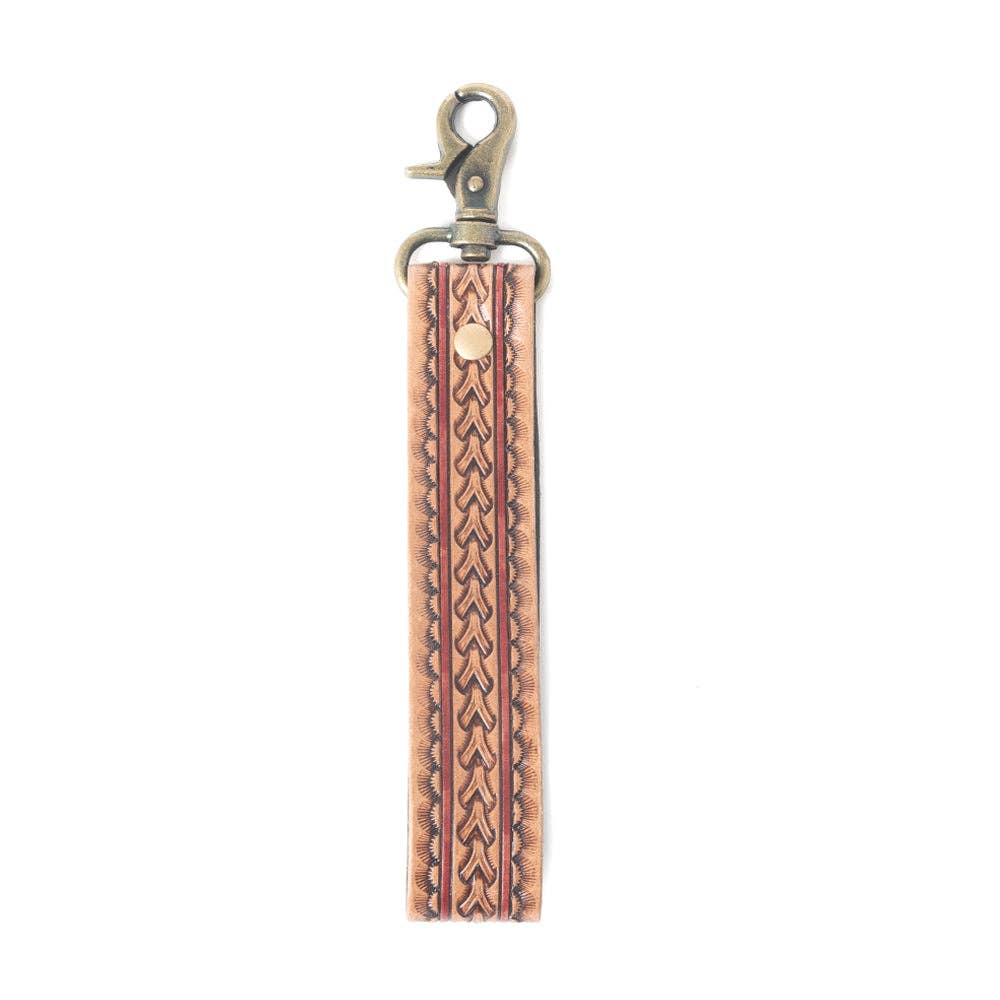 Bronco Loop Leather Key Fob in Brandy Oak
