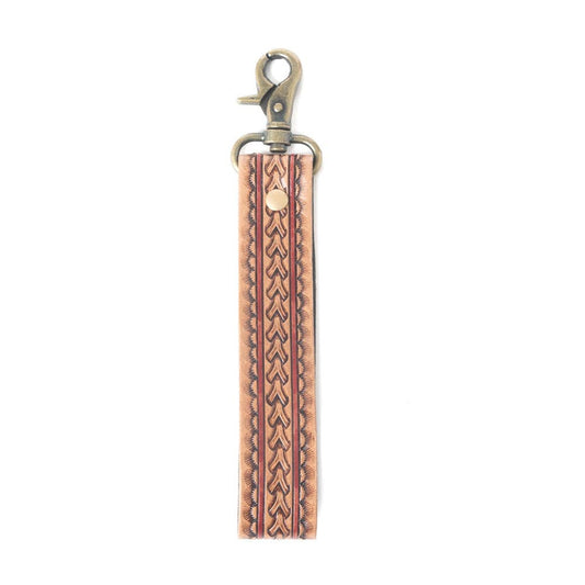 Bronco Loop Leather Key Fob in Brandy Oak