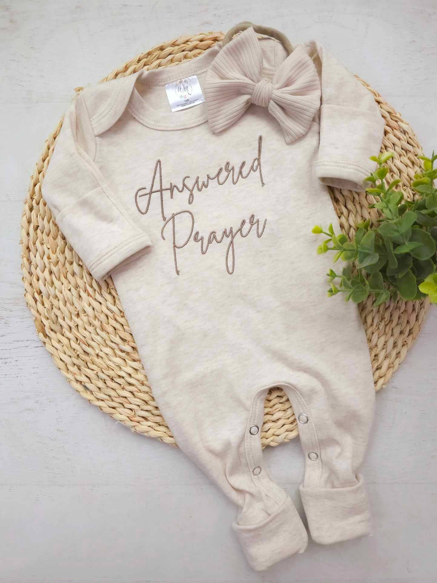 Baby Romper | Answered Prayers Oatmeal