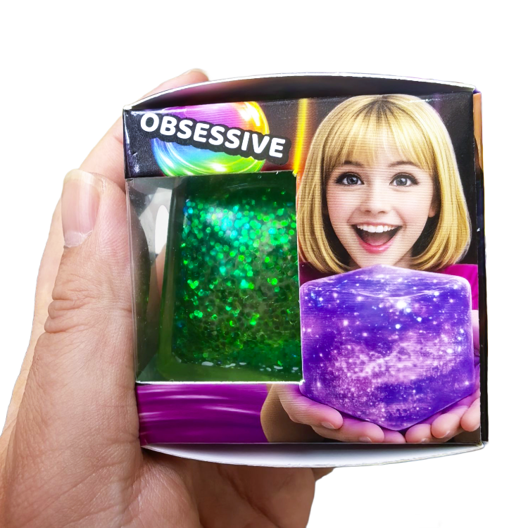 Fun Doh Squish & Squeeze Sparkle Cube Fidget Toy