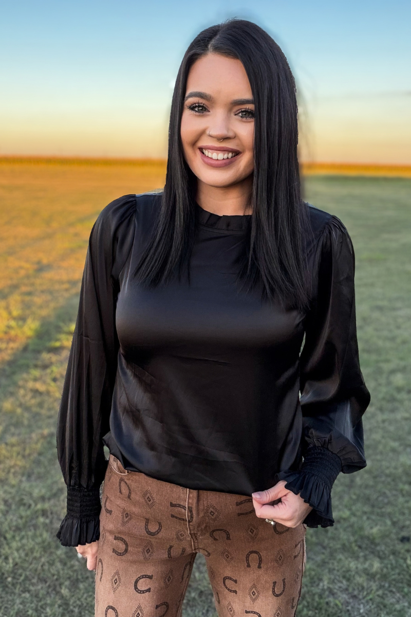 Sunday at the Ranch Top - Black