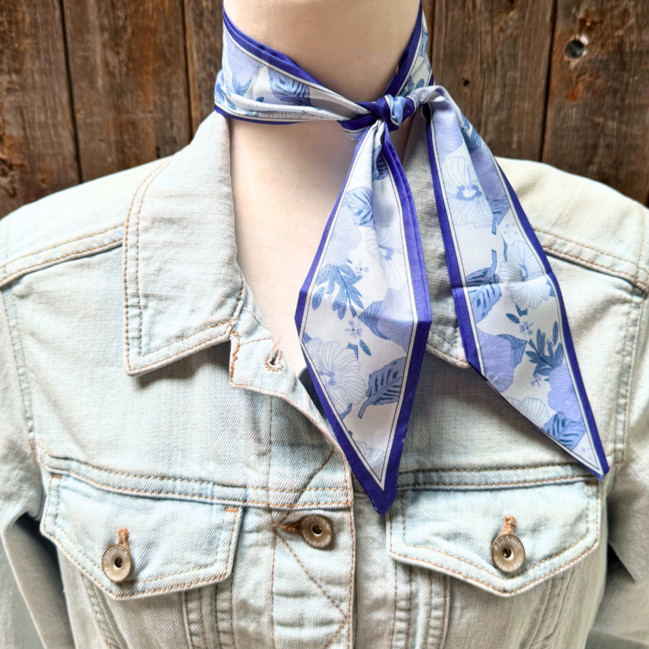 Blue Western Skinny Mini Wild Rag Scarf / Cowgirl Necktie  #TW146