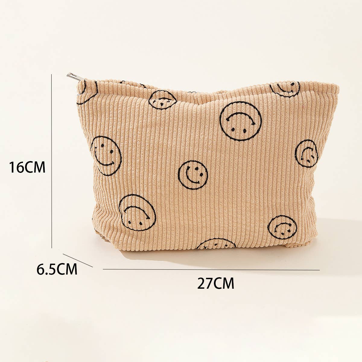 SIMPLE SMILEY FACE LARGE COSMETIC BAG_CWAB1036