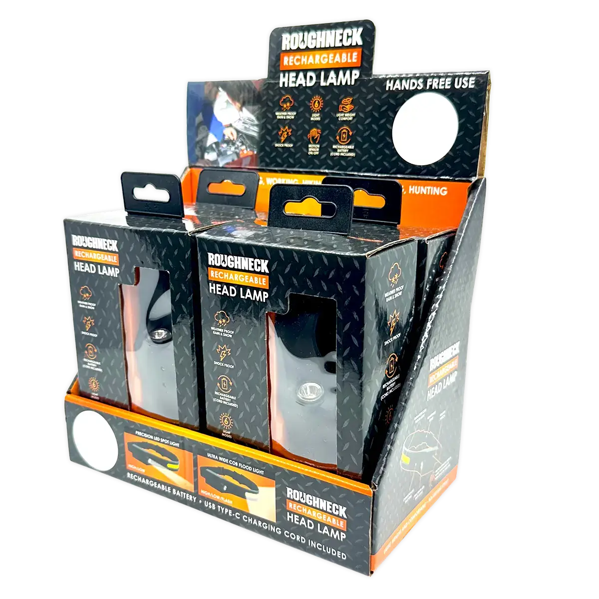 Roughneck Rechargable Headlamp Flashlight