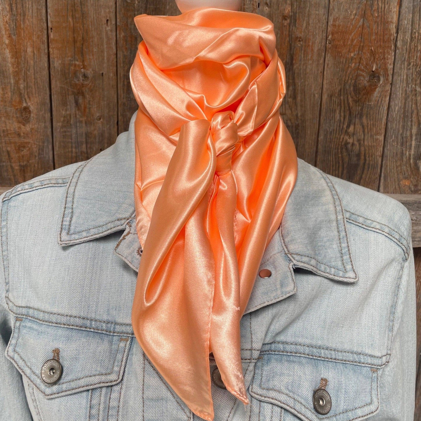 35X35" Solid Peach Wild Rag / Scarf WRS24