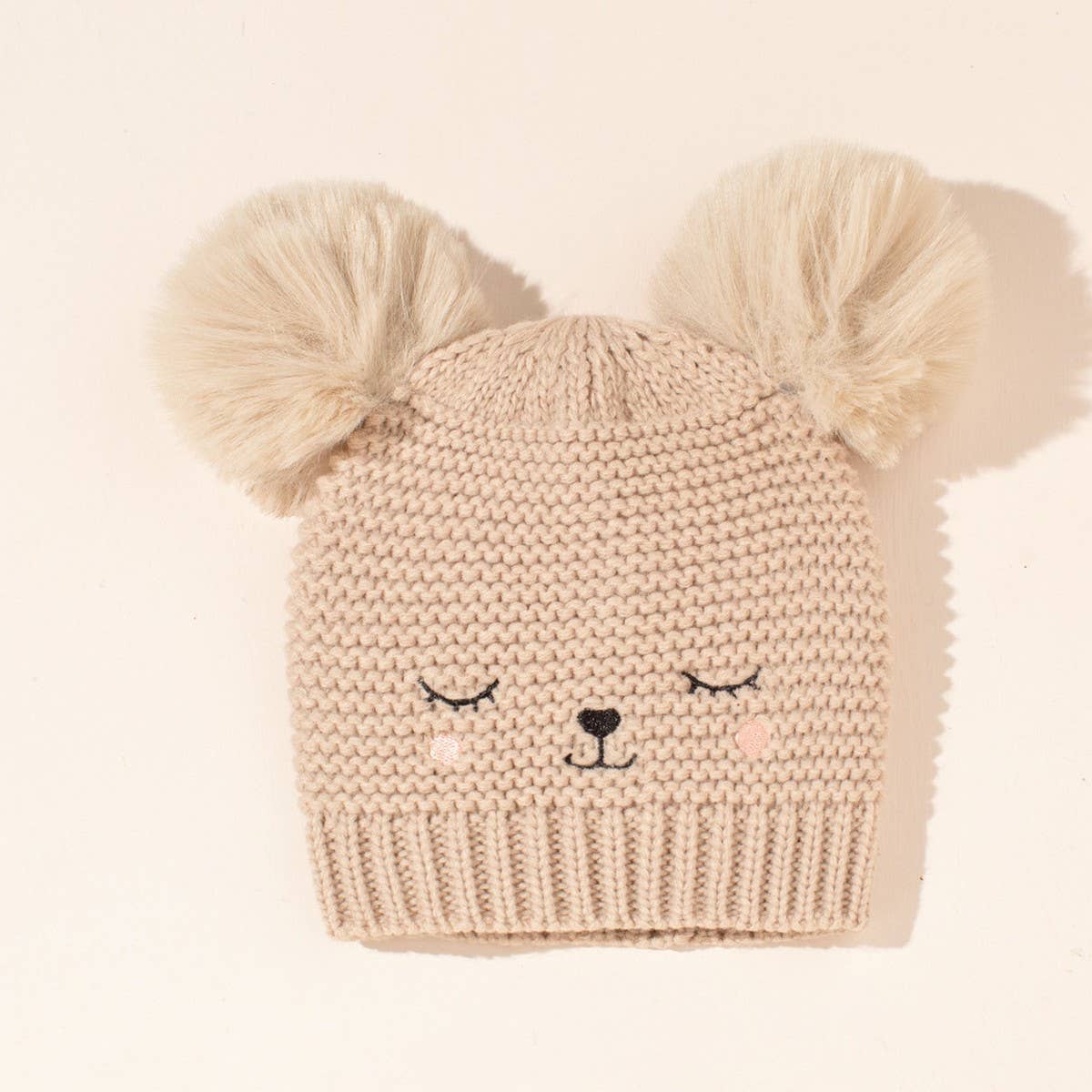 DOUBLE BALL CHILDREN'S KNITTED HAT