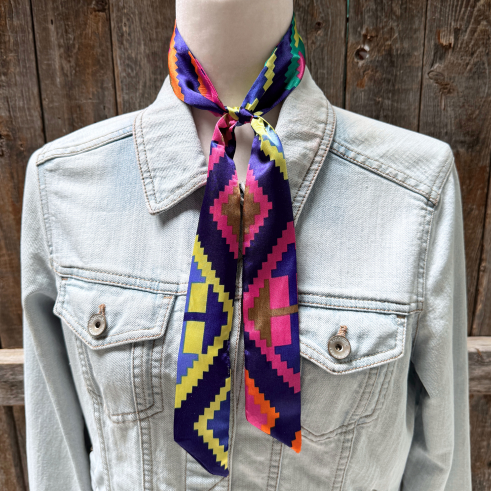 Multi Colored Western Skinny Mini Wild Rag Scarf / Cowgirl Necktie #TW313