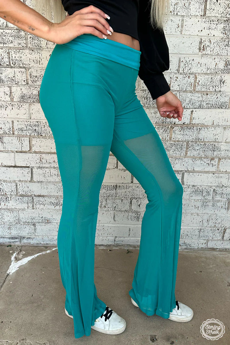 MESHED UP BELLS - TURQUOISE LONG